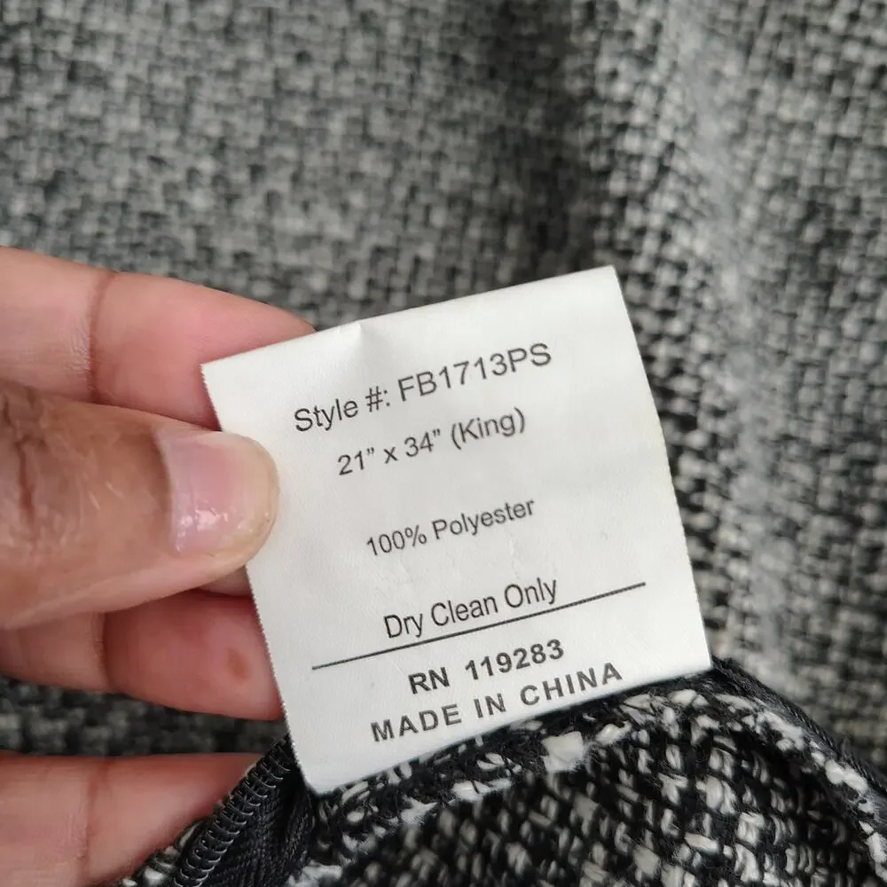 HiEnd Accents Gray Herringbone King Pillow case Sham Set of 2 Pair 21